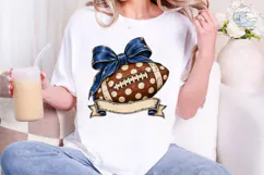 Football Bow Polka Dot PNG Shirt Design Product Image 4