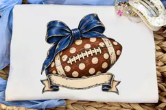 Football Bow Polka Dot PNG Shirt Design Product Image 5