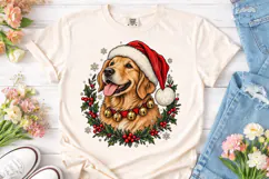 Christmas Golden Retriever PNG Shirt Product Image 2