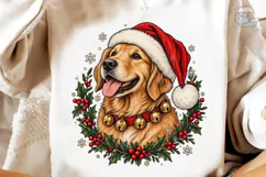 Christmas Golden Retriever PNG Shirt Product Image 4