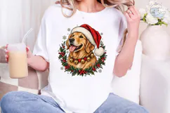 Christmas Golden Retriever PNG Shirt Product Image 5