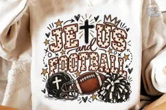 Jesus and Football PNG Sublimation Tee Product Image 4