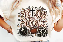 Jesus and Football PNG Sublimation Tee Product Image 6