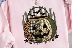 Halloween Pumpkin Bucket PNG Shirt Product Image 3