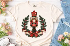 Christmas Nutcracker Wreath PNG Shirt Product Image 2