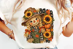 Fall Scarecrow Sunflower PNG Shirt Desig Product Image 6