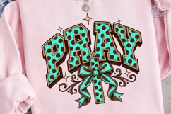 Pray Cross Bow Polka Dot PNG Shirt Product Image 3