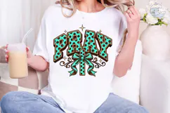 Pray Cross Bow Polka Dot PNG Shirt Product Image 5
