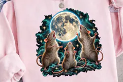 Three Rats Howling Moon PNG Shirt Product Image 3
