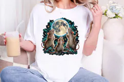 Three Rats Howling Moon PNG Shirt Product Image 5