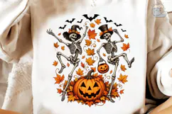 Dancing Skeletons Halloween PNG Shirt Product Image 4