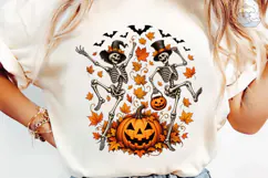 Dancing Skeletons Halloween PNG Shirt Product Image 6