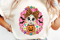 Cute Ghost Bow Halloween PNG Shirt Product Image 6