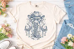 Cowboy Boot Hat Coquette PNG Shirt Product Image 2
