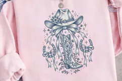 Cowboy Boot Hat Coquette PNG Shirt Product Image 3