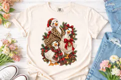 Christmas Geese Santa PNG Sublimation Te Product Image 2
