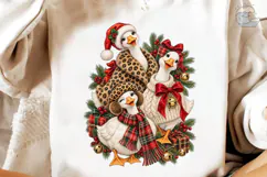 Christmas Geese Santa PNG Sublimation Te Product Image 4