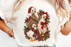 Christmas Geese Santa PNG Sublimation Te Product Image 6