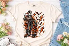Skater Skeleton Halloween PNG Shirt Product Image 2
