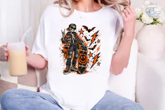 Skater Skeleton Halloween PNG Shirt Product Image 1
