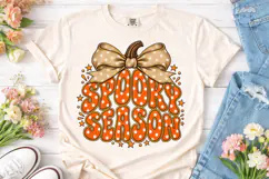 Spooky Season Pumpkin Bow PNG Tee Design Product Image 1
