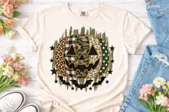 Halloween Pumpkin Mixed Pattern PNG Tee Product Image 2