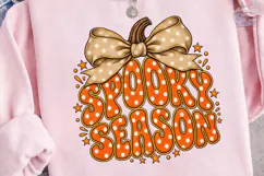 Spooky Season Pumpkin Bow PNG Tee Design Product Image 2