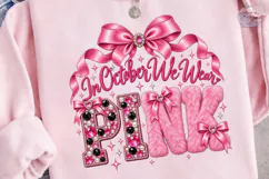 In October We Wear Pink PNG Shirt Product Image 3