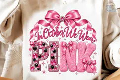 In October We Wear Pink PNG Shirt Product Image 4