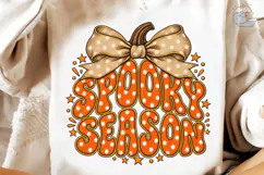 Spooky Season Pumpkin Bow PNG Tee Design Product Image 3