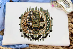 Halloween Pumpkin Mixed Pattern PNG Tee Product Image 5
