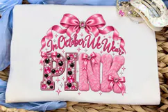 In October We Wear Pink PNG Shirt Product Image 1
