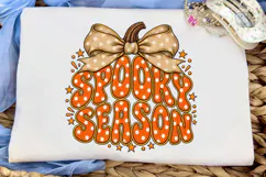 Spooky Season Pumpkin Bow PNG Tee Design Product Image 5