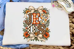 Jesus Floral Leopard PNG Sublimation Tee Product Image 5