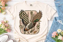 Mallard Duck Flying PNG Sublimation Tee Product Image 2