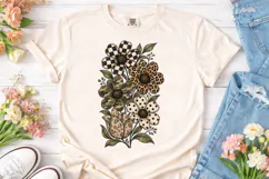 Mixed Pattern Floral Bouquet PNG Tee Product Image 2