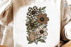 Mixed Pattern Floral Bouquet PNG Tee Product Image 4