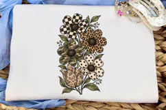 Mixed Pattern Floral Bouquet PNG Tee Product Image 6