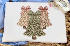 Christmas Trees Bow PNG Sublimation Desi Product Image 5
