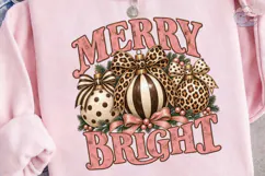 Merry & Bright Christmas PNG Shirt Product Image 2