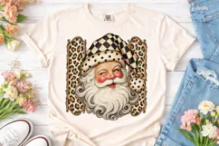 Leopard Santa Winking PNG Sublimation Te Product Image 2