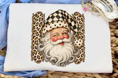Leopard Santa Winking PNG Sublimation Te Product Image 5