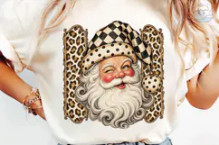 Leopard Santa Winking PNG Sublimation Te Product Image 6