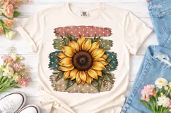 Sunflower Brush Strokes PNG Sublimation Product Image 2