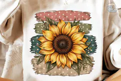Sunflower Brush Strokes PNG Sublimation Product Image 1