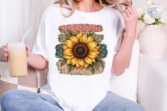 Sunflower Brush Strokes PNG Sublimation Product Image 4