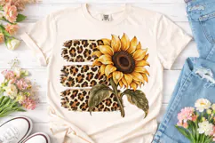 Sunflower Leopard Print PNG Shirt Design Product Image 2