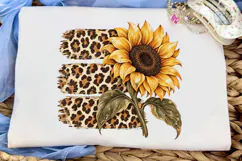 Sunflower Leopard Print PNG Shirt Design Product Image 5