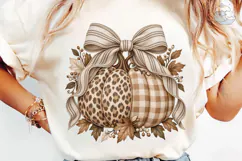 Fall Pumpkin Bow PNG Sublimation Tee Product Image 6