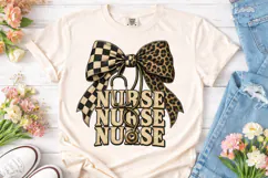 Nurse Bow Stethoscope PNG Shirt Design Product Image 2
